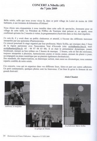 concert à Nibelle dans le loiret