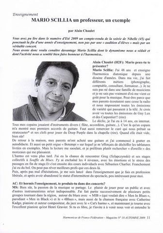 mario scillia : un professeur d'harlmonica en exemple